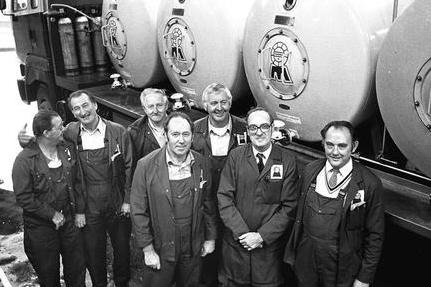Mansfield Brewery employees pictured here in 1981.