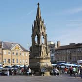 Mansfield's historic Market Place, with the iconic Bentinck Monument at the heart of it. (PHOTO BY: Anne Shelley)