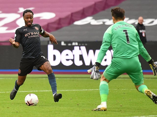 West Ham's shots: 6. West Ham's xG: 0.34. City's shots: 14. City's xG: 1.06.