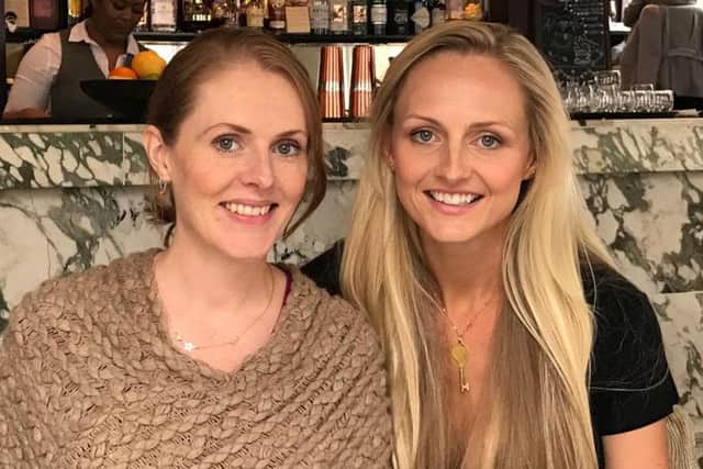 Sisters Rachel Boot (left) and Joanne Schwerdtfeger, who are trying to raise lifesaving funds for baby Ryzy.