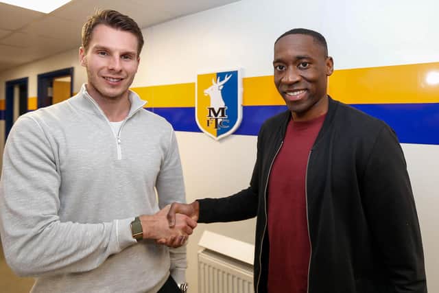 Stags CEO David Sharpe welcomes Lucas Akins to the One Call Stadium.