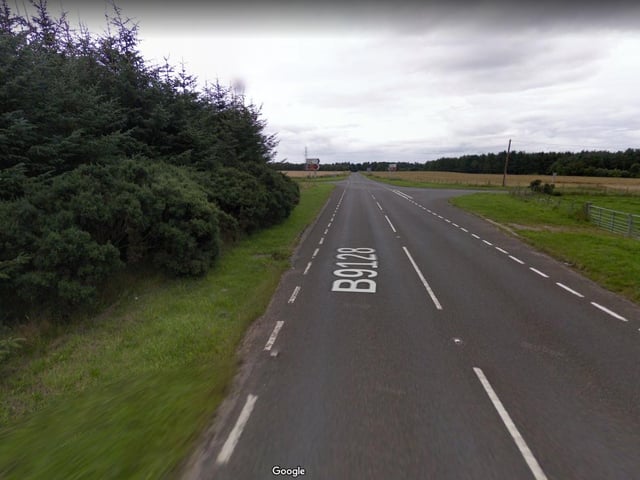 Mobile camera van location on B9128 at Crombie Crossroads, Angus