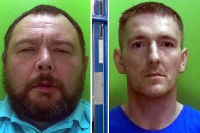 Simon Hinton, left, and Dale Wright, have been jailed for a combined total of 26 years after being convicted of aggravated burglary. (Photo by: Nottinghamshire Police)