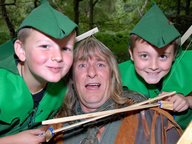 Robin Hood pictured with Sutton brothers, Lewis and Matthew Halfpenny in 2010
