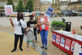 Mansfield health workers and supporters were out in force in the town centre at the weekend calling for support in a national day of protest over low pay, cuts and privatisation.