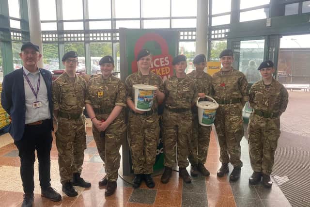Army Cadets helped pack bags at Morrisons in Mansfield to help raise funds for their trip to Cyprus (Photo by Richard J Tempest-Mitchell)