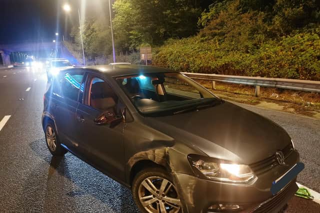 Derbyshire Roads Policing Unit tweeted this picture of the Polo involved on the incident on the M1.