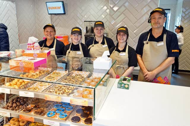 Opening of new Dunkin' donuts. Mansfield team.