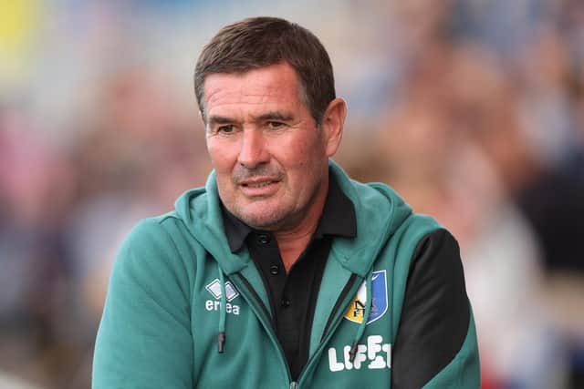 Nigel Clough, the Mansfield Town manager looks on during the Vertu Trophy match between Mansfield Town and Manchester City U21 at the One Call Stadium on August 19, 2026 in Mansfield, England. (Photo by David Rogers/Getty Images)