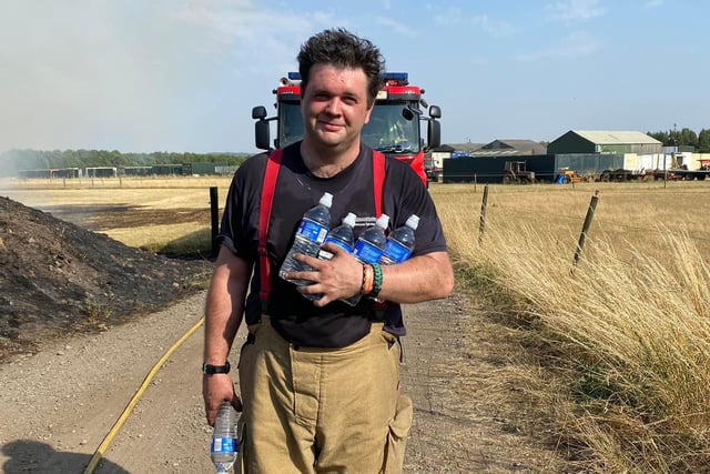 This firefighter made sure it was bottles of water all round after his team's work in tackling the blaze. Facebook was awash with praise for their efforts, with messages pouring in from the likes of Betty Day, Anna Maxfield, Jenny Wass, Jayne Williams, Sally Smith, Elizabeth Richards, Emma Taylor, Lyn Jones, Holly Martin, Louise Franks, Amanda Clare, Sally Fenwick and Wendy Inskip. One resident, David Millington, spoke for all when he praised firefighters for "battling selflessly and courageously".