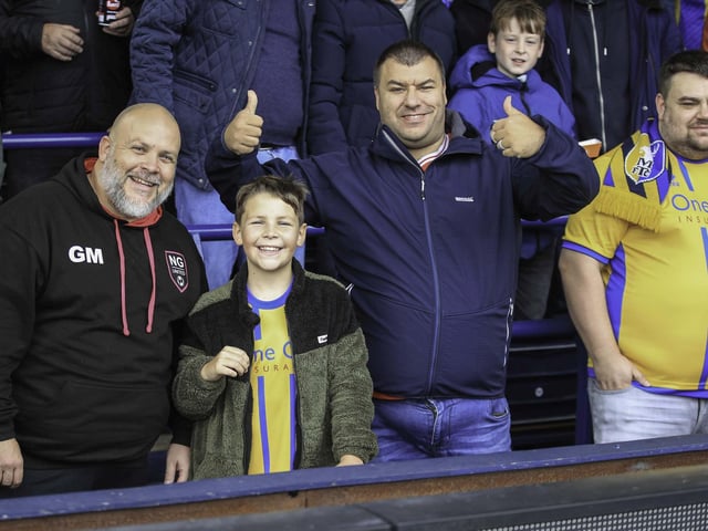 Happy Stags fans at Luton Town.
