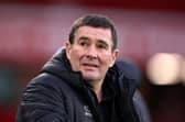 Nigel Clough, Manager of Mansfield Town, looks on prior to the Emirates FA Cup Third Round match between Sheffield United and Mansfield Town at Bramall Lane on January 11, 2026 in Sheffield, England. (Photo by Alex Livesey/Getty Images)