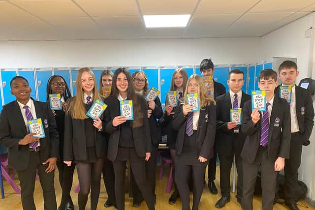Students with their books