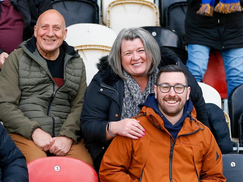Mansfield Town fans ahead of kick-off at Newport.