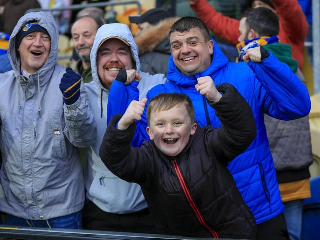 Mansfield Town fans ahead of kick-off at the weekend.