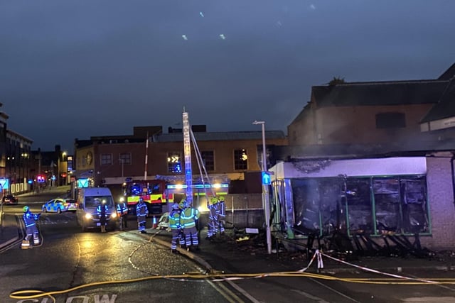 Clumber Street was partially closed while firefighters tackled the blaze.