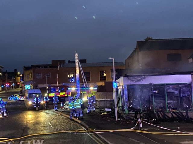 Clumber Street was partially closed while firefighters tackled the blaze.