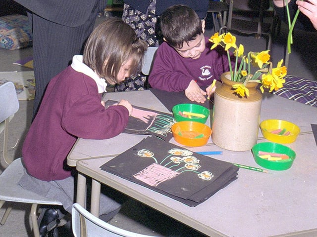 Swanwick Primary School children doing crafts