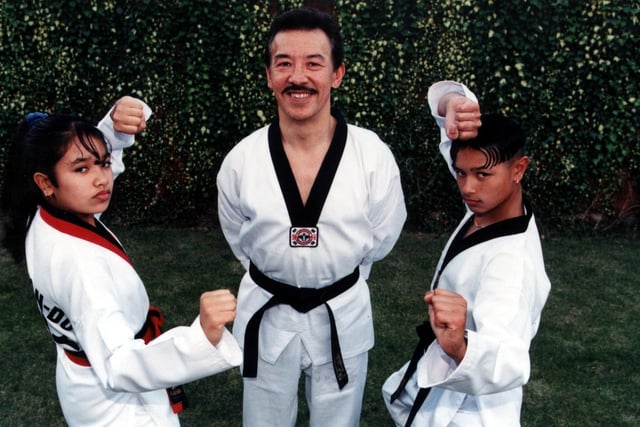 Chris Jones, Centre Manager of Sheffield's Crystal Peaks Shopping Centre celebrated triple sucess in Taekwondo in 2000 not only for himself but his daughter Victoria, 12 and son Greg, 16, who each attained expert level by gaining black belts in the Martial Art - all uniquely at the same time.