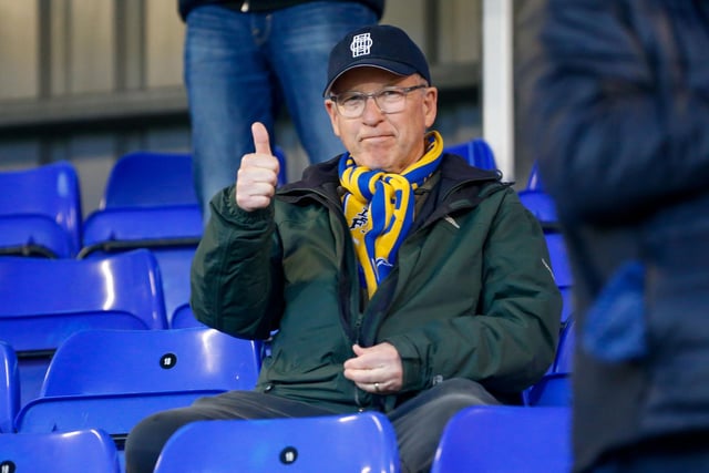 Stags fans pictured during the 2-2 draw at Hartlepool.