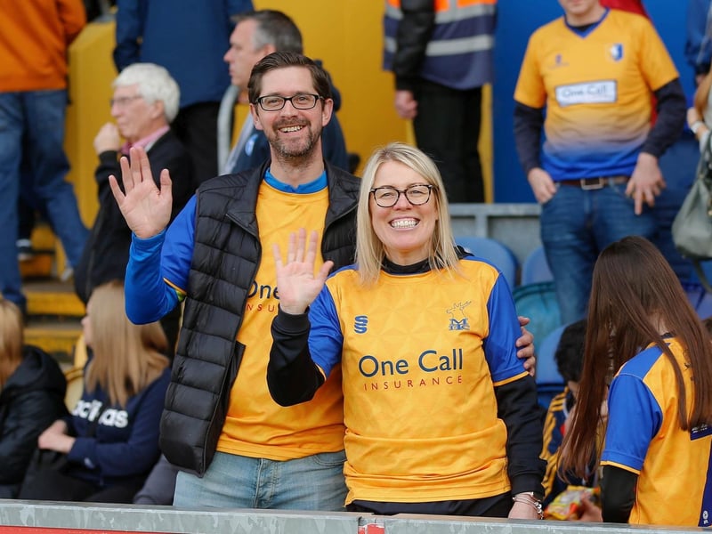 Mansfield Town fans at the last home game of the season.