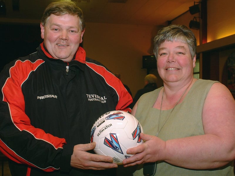 Chad Youth League Team of the Month for January, 2007. Keith Parnell, secretary of Teversal Under 12's received the Youth Team of the Month award for January from Bev Harper, assistant secretary of the Chad Youth League.