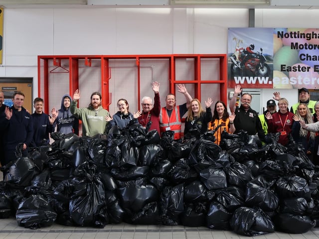 Some of the volunteers and helpers with the eggs packed and ready for distributing this week.