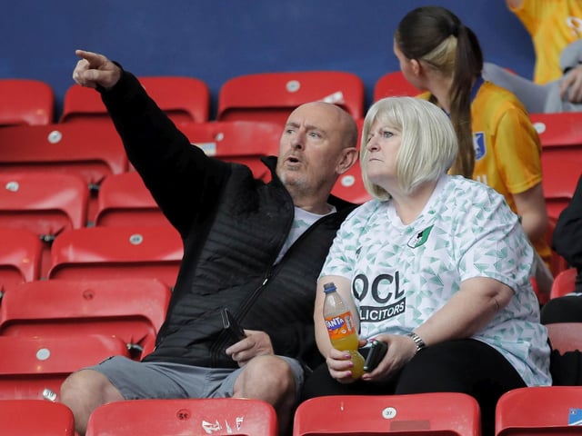 Stags fans at Bolton on Tuesday.