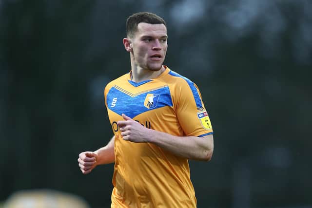 Matt Preston in Mansfield Town action.