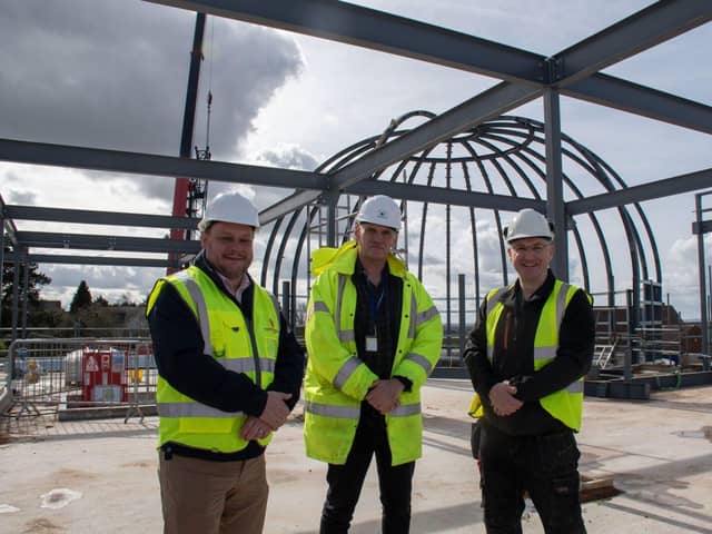 Cllr Jason Zadrozny, Steve Wallace, project manager, and Cllr Matthew Relf