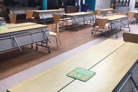 The new tables to allow for social distancing