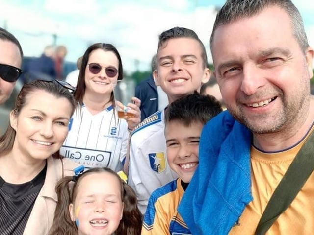 Mansfield Town fans make their way to Wembley.