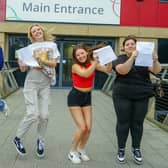 Oliver Wiggleworth, Millie Smith, Billie-Jo Baxter and Chloe Shepherd at Vision West Nottinghamshire College on A Level results day.