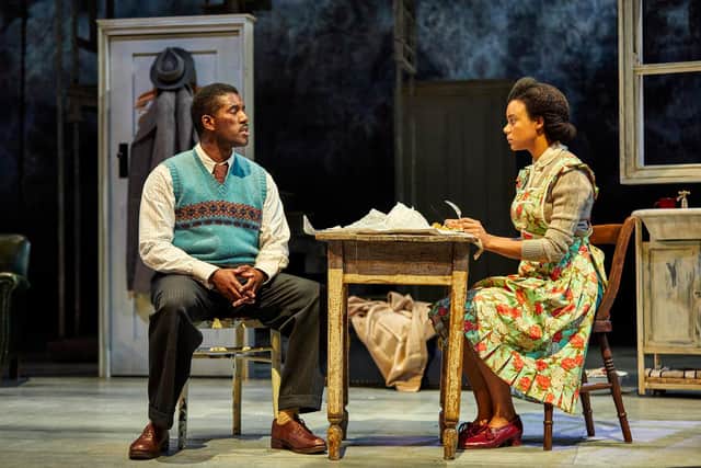 Gershwyn Eustache and Leah Harvey in Small Island. Photo by Brinkhoff- Moegenburg.