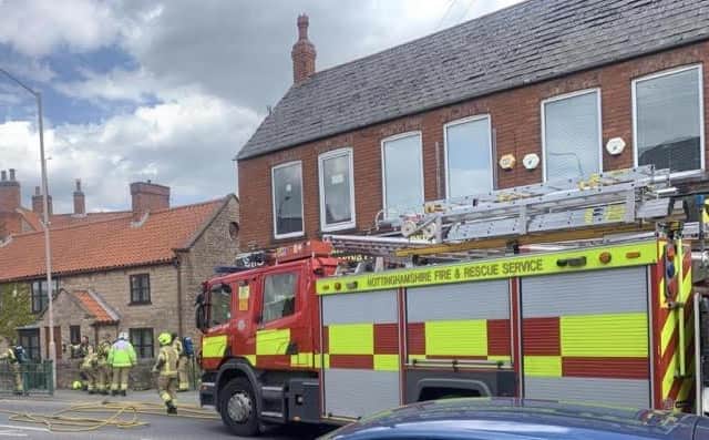 Firefighters at the scene.
