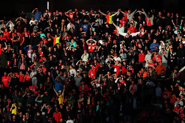 Nottingham Forest fans at Old Trafford for the FA Youth Cup final on May 11.