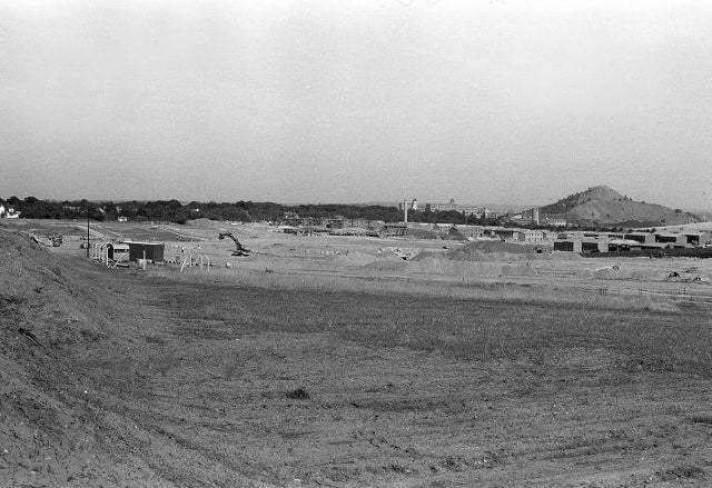 The building of the Oak Tree Lane Estate in 1977.