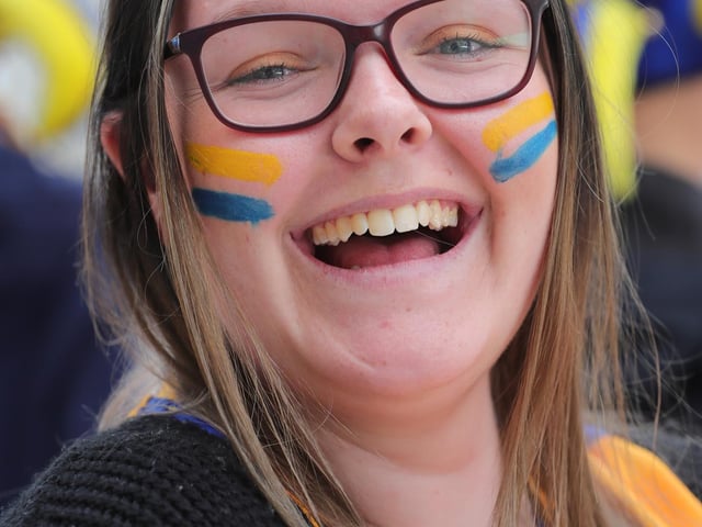 A Stags fan on Wembley Way