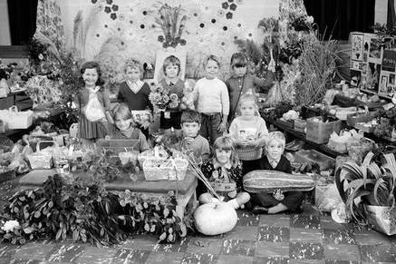 The 1973 Harvest Festival at Samuel Barlow School.