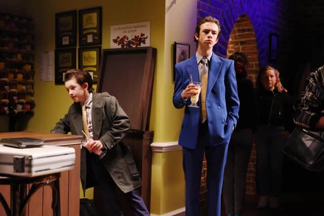 Thomas Aitch, nine and Dane Young, 15, recreate a scene from Only Fools and Horses to mark the 30th birthday of TV channel GOLD