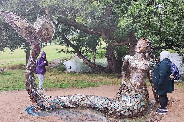 Some of the sculptures were created through the help of local schools