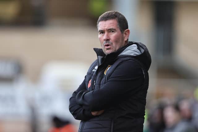 Mansfield Town manager Nigel Clough looks on during the Sky Bet League One match between Northampton Town and Mansfield Town at Sixfields on November 08, 2025 in Northampton, England. (Photo by Pete Norton/Getty Images)