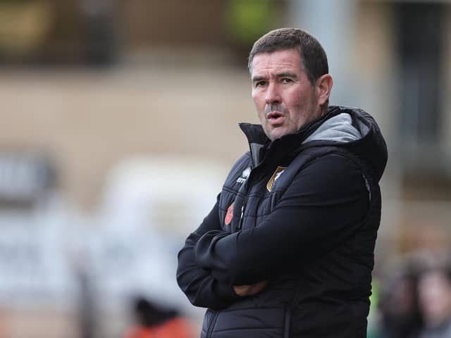 Mansfield Town manager Nigel Clough looks on during the Sky Bet League One match between Northampton Town and Mansfield Town at Sixfields on November 08, 2025 in Northampton, England. (Photo by Pete Norton/Getty Images)