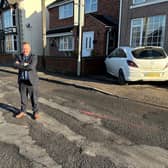 Councillor David Martin on Mansfield Road, Selston. Photo (submitted).