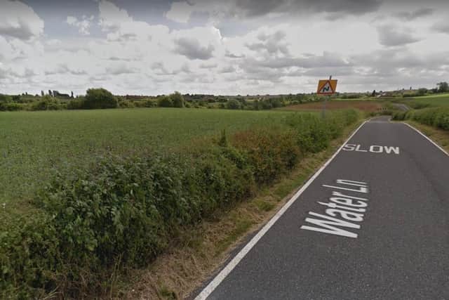 Water Lane, Pleasley, looking towards the A617.