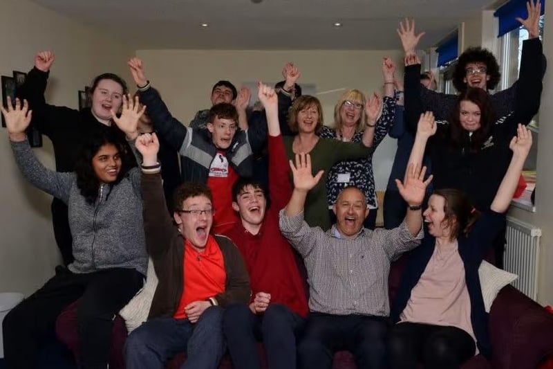 This specialist school in Rainworth for youngsters with complex speech, language and communication difficulties was hailed as 'Outstanding' by education inspectors when it was last inspected in February 2018. Pictured are students celebrating the result.
