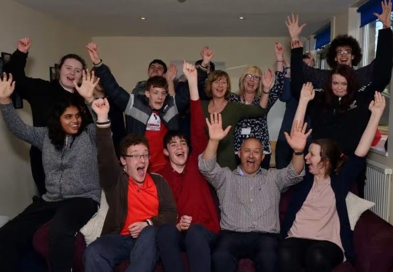 This specialist school in Rainworth for youngsters with complex speech, language and communication difficulties was hailed as 'Outstanding' by education inspectors when it was last inspected in February 2018. Pictured are students celebrating the result.