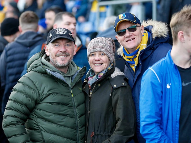 Mansfield Town fans at the win over Grimsby Town.