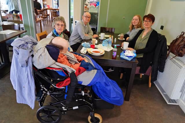 Customers at Rumbles Community Cafe in Sutton.