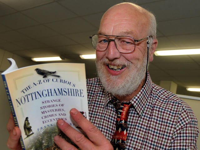 Author Frank Earp with his book 'The A to Z of Curious Nottinghamshire' from which he gave readings at Mansfield Library in 2014.